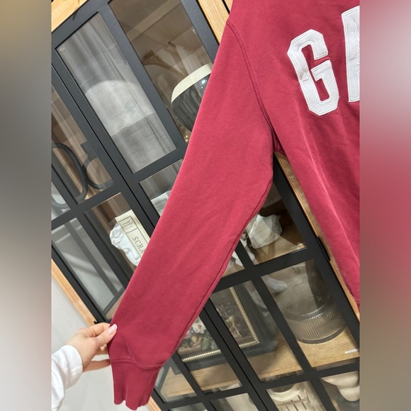 GANT College sweatshirt crewneck mahogany red ribbed pullover varsity logo parke - Picture 4 of 5